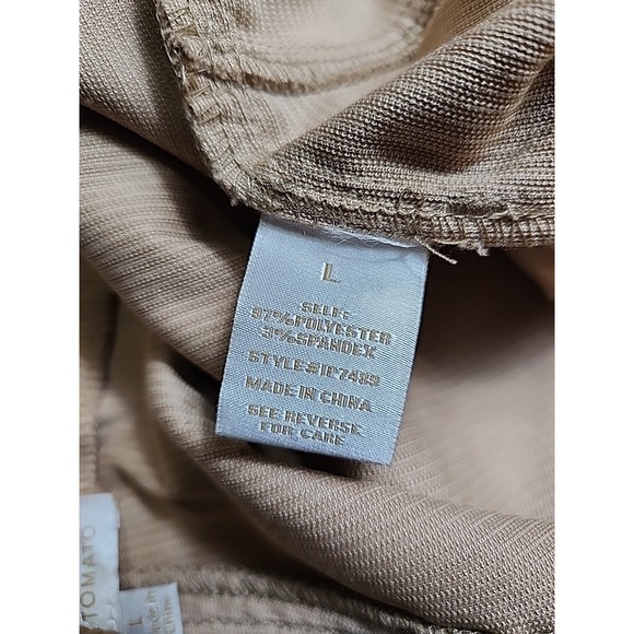 Flying Tomato Bell Flare Bottom Corduroy Pants Women Size L High Rise Beige Boho - Picture 4 of 9